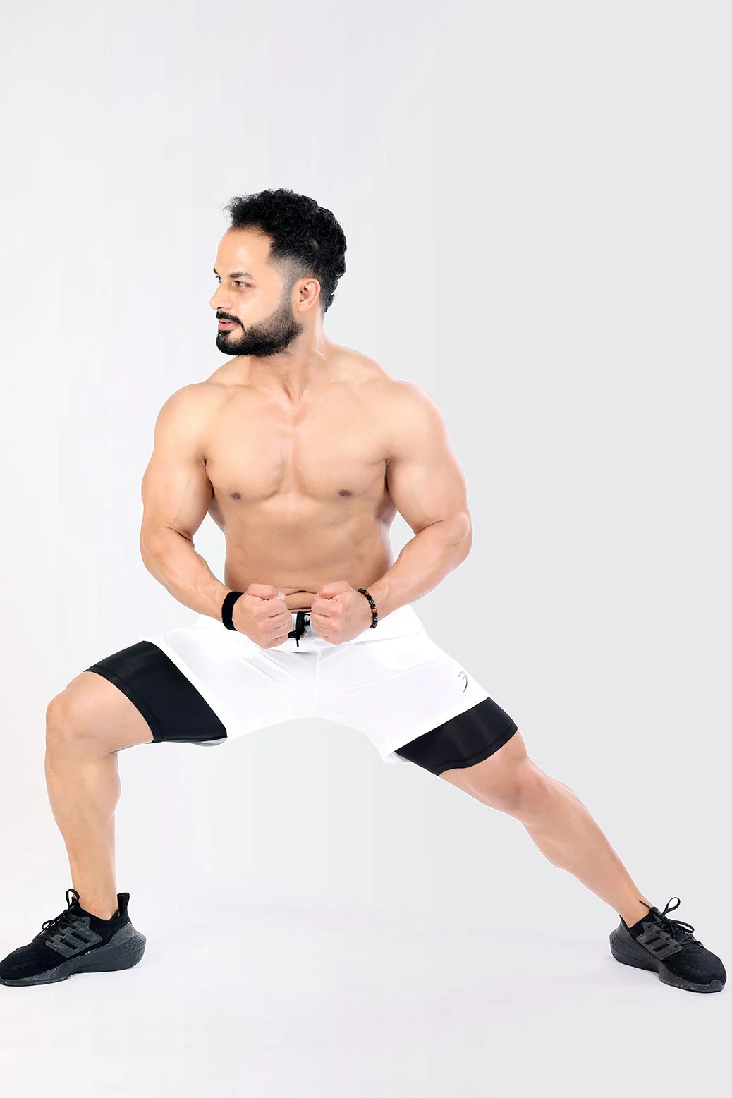 2 in 1 Compression Shorts White - Image 3