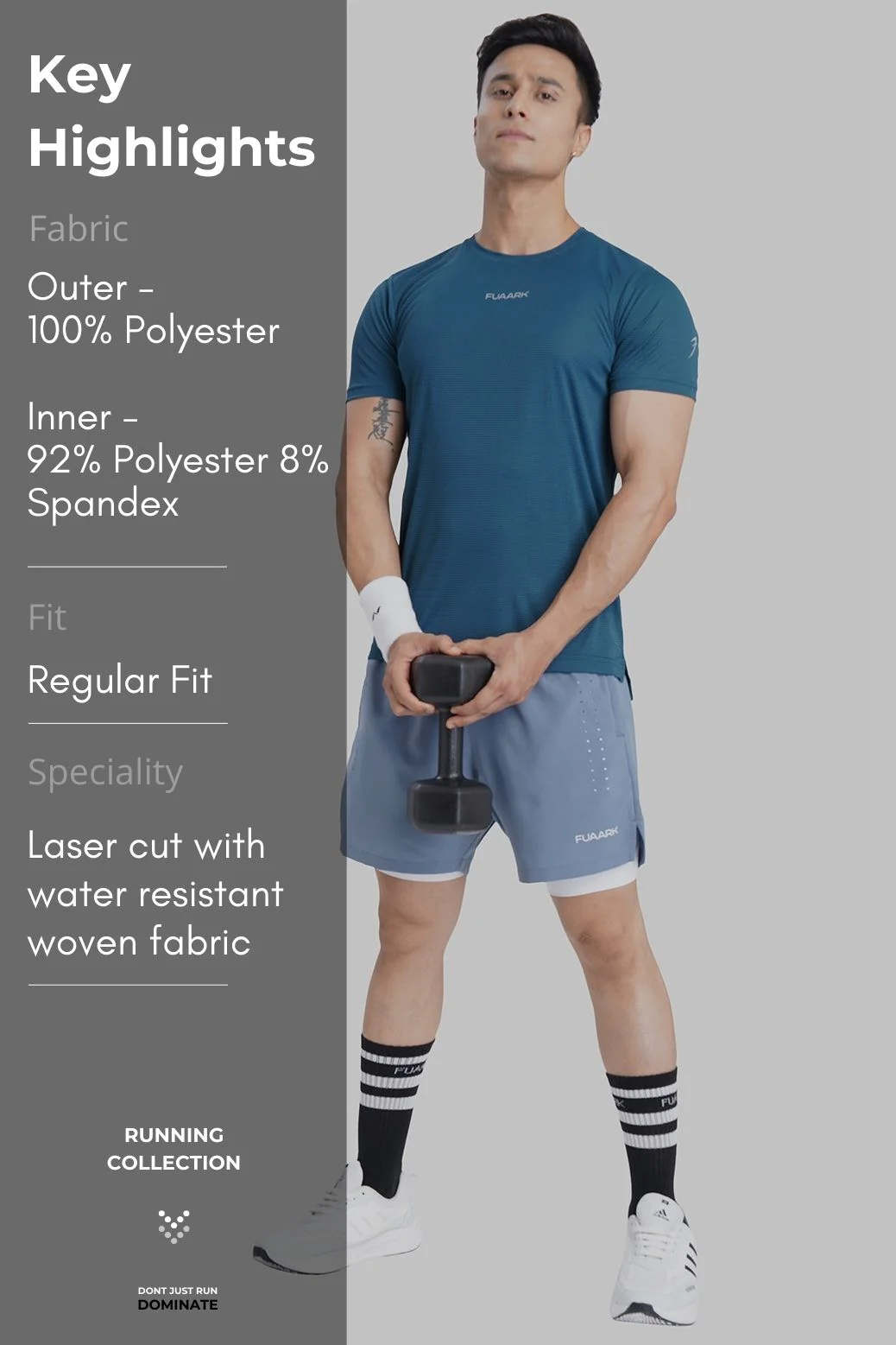 2 in 1 Laser Shorts Raw Steel - Image 7