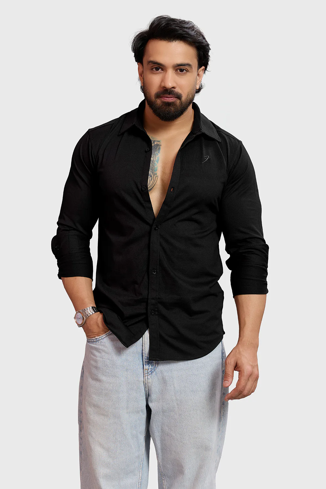 Aero Fullsleeves Shirt Black - Image 2