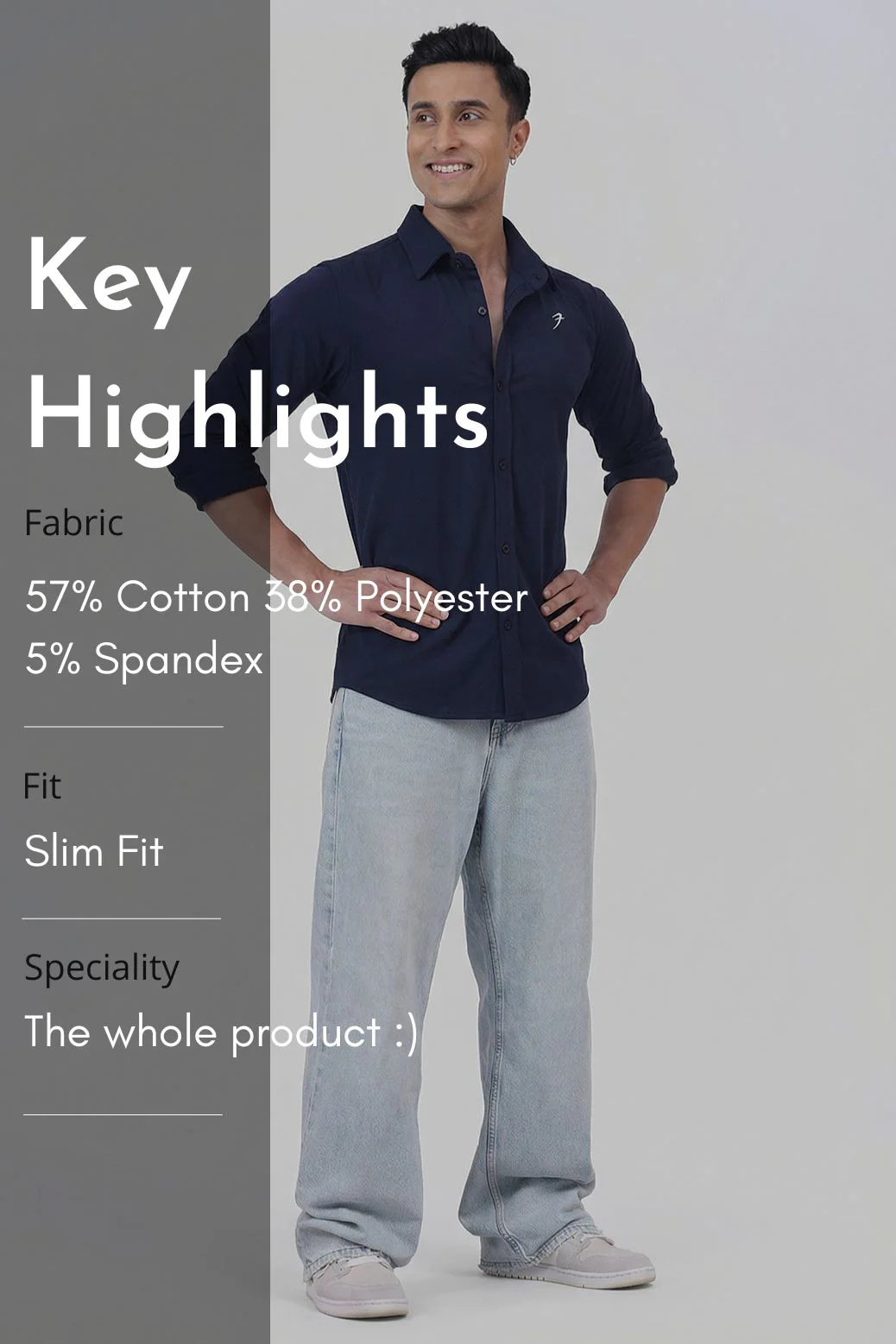 Aero Fullsleeves Shirt Navy - Image 8