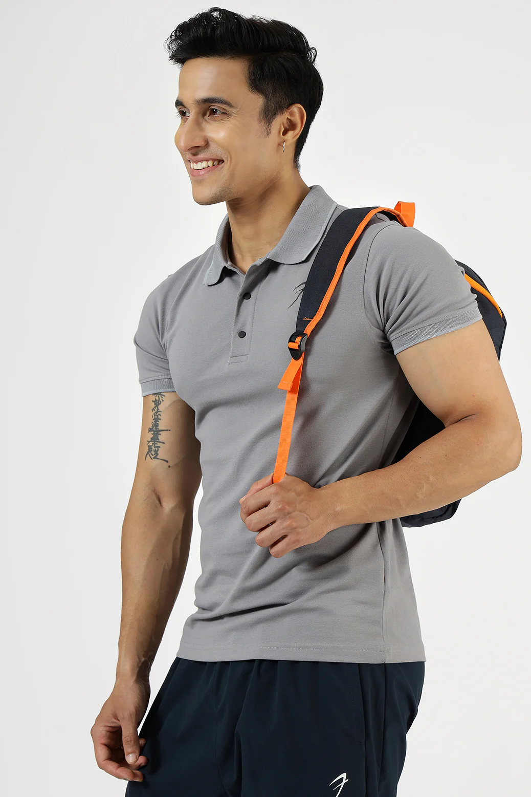 Aura Polo T-shirt Grey - Image 6