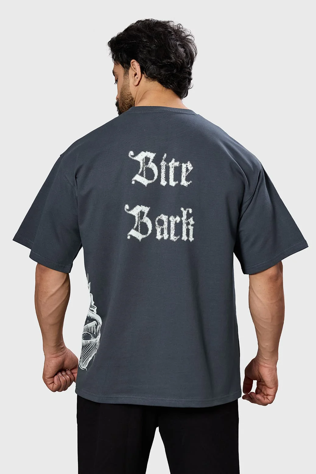 Bite Back Oversized T-shirt Dark Grey - Image 6