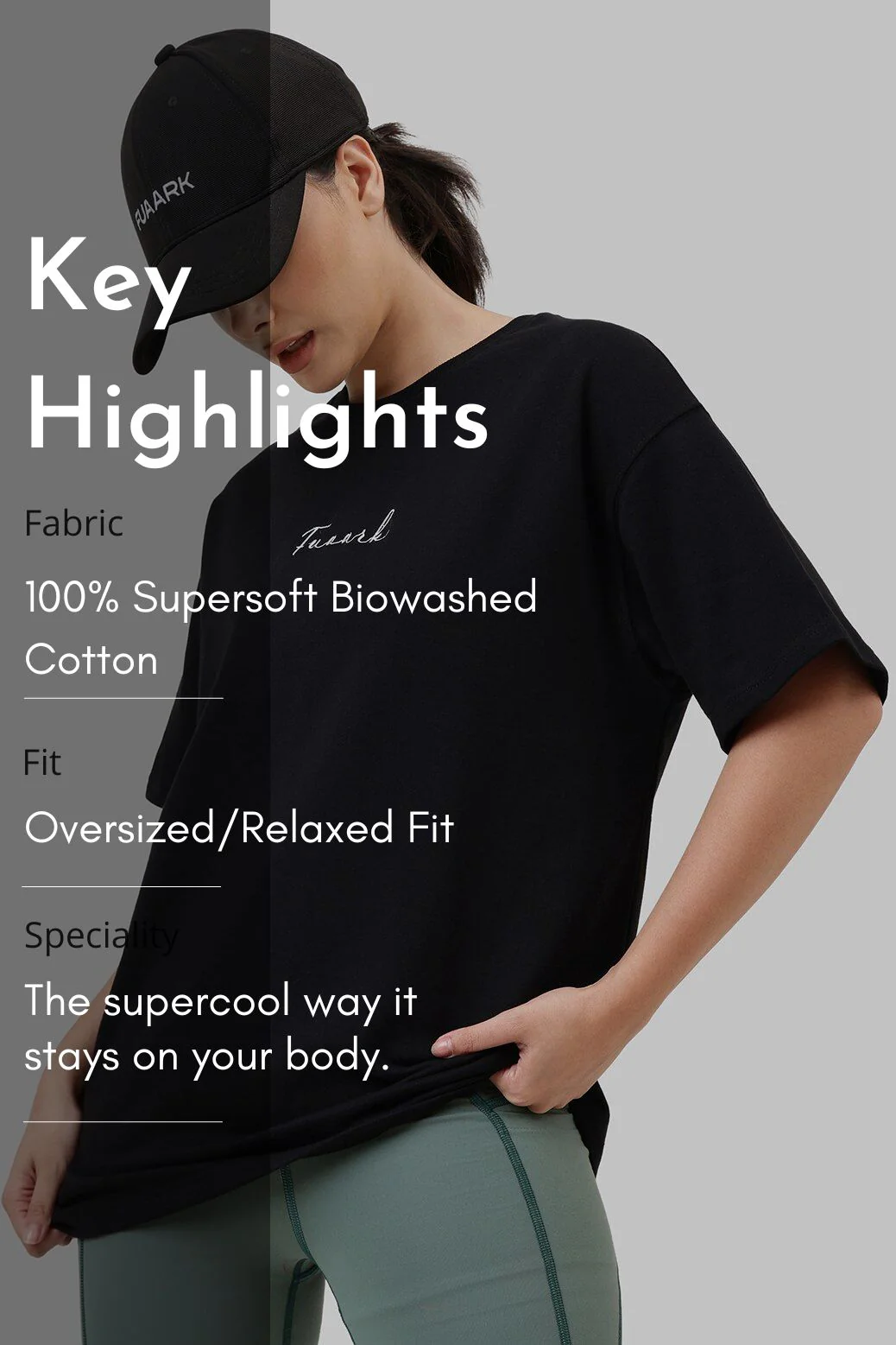 Bold Oversized T-shirt Black - Image 7