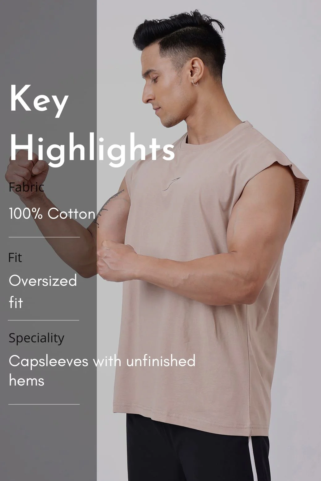 Brisk Capsleeves T-shirt Beige - Image 6