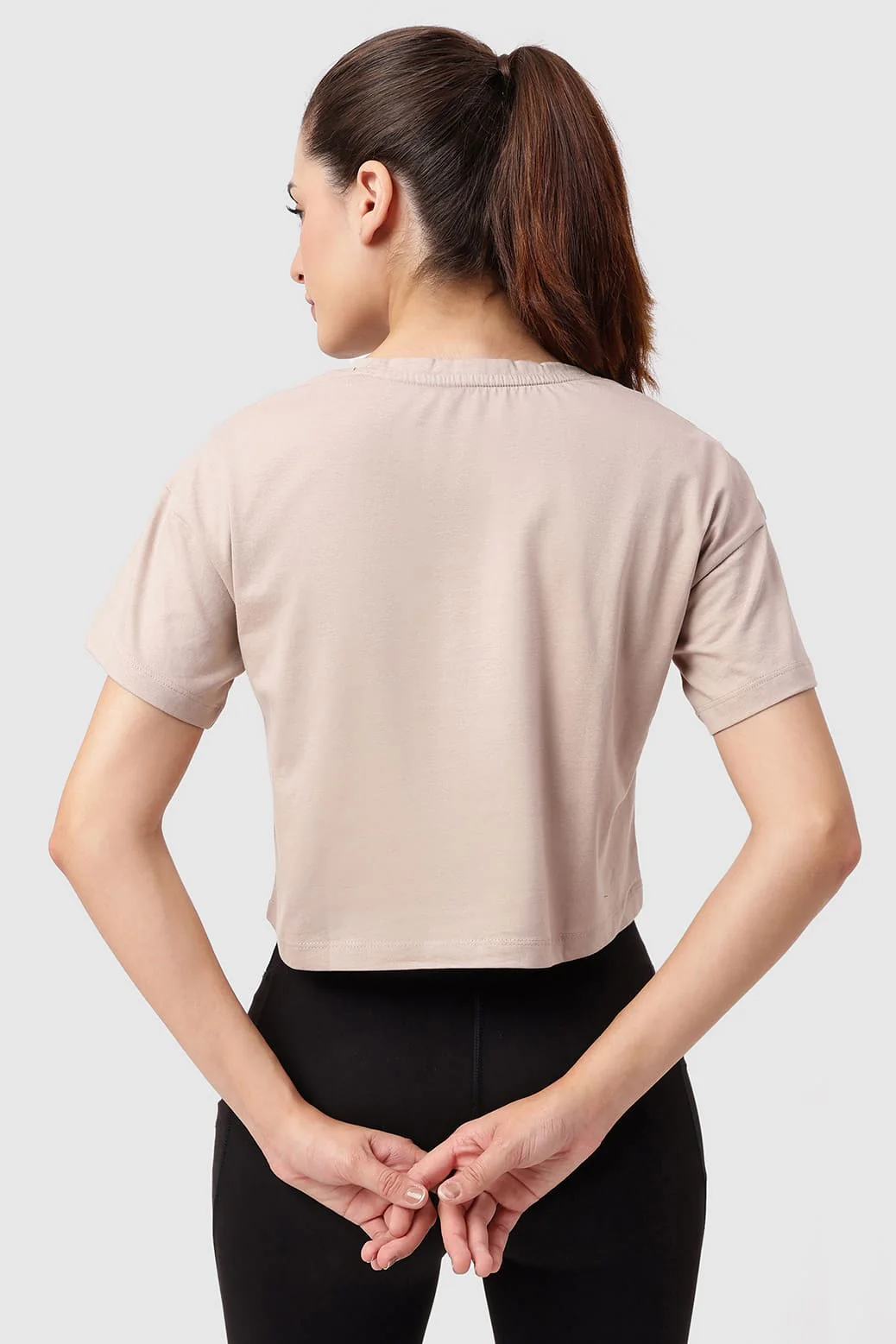 Brisk Cotton Crop Top Beige - Image 6