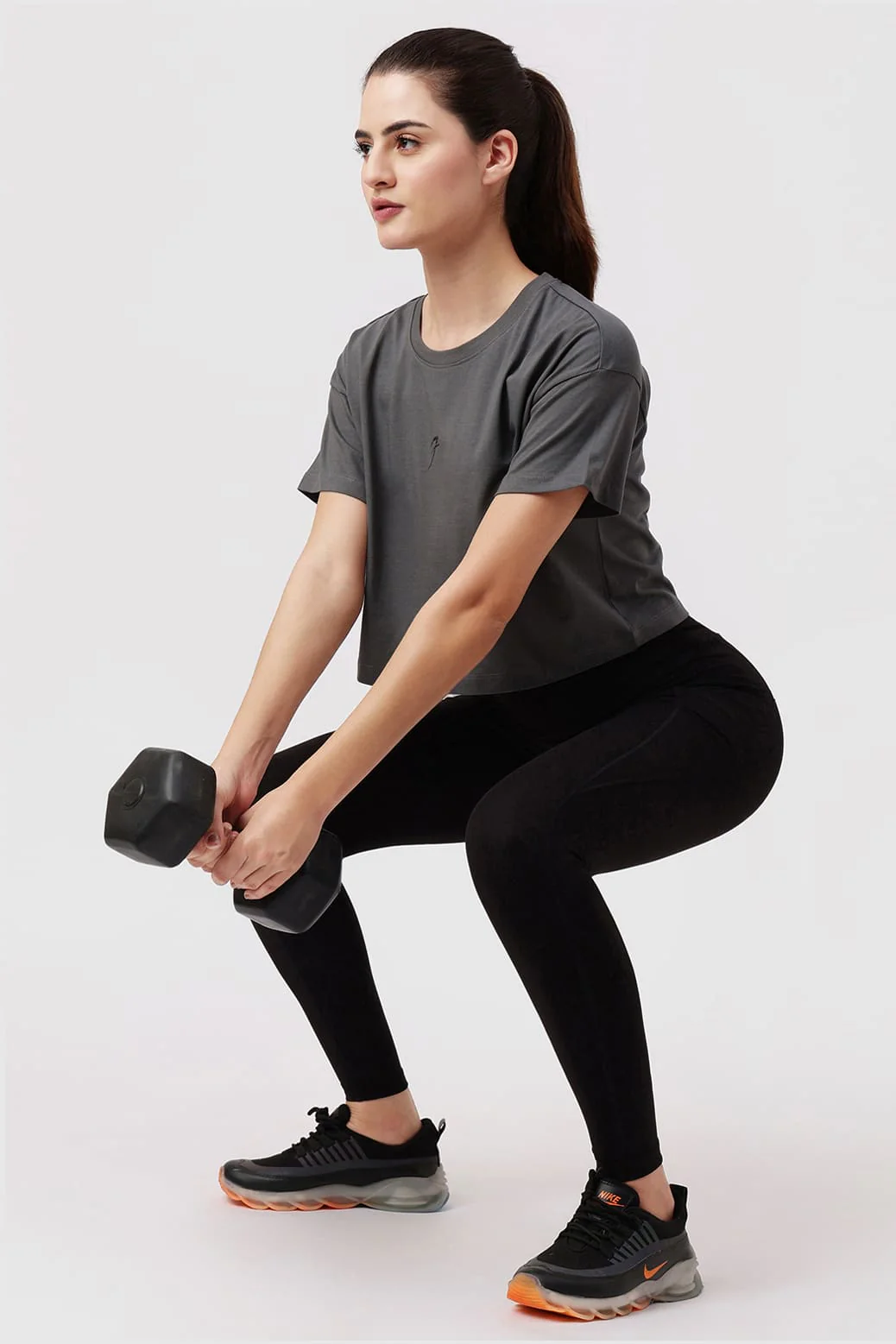 Brisk Cotton Crop Top Grey - Image 2