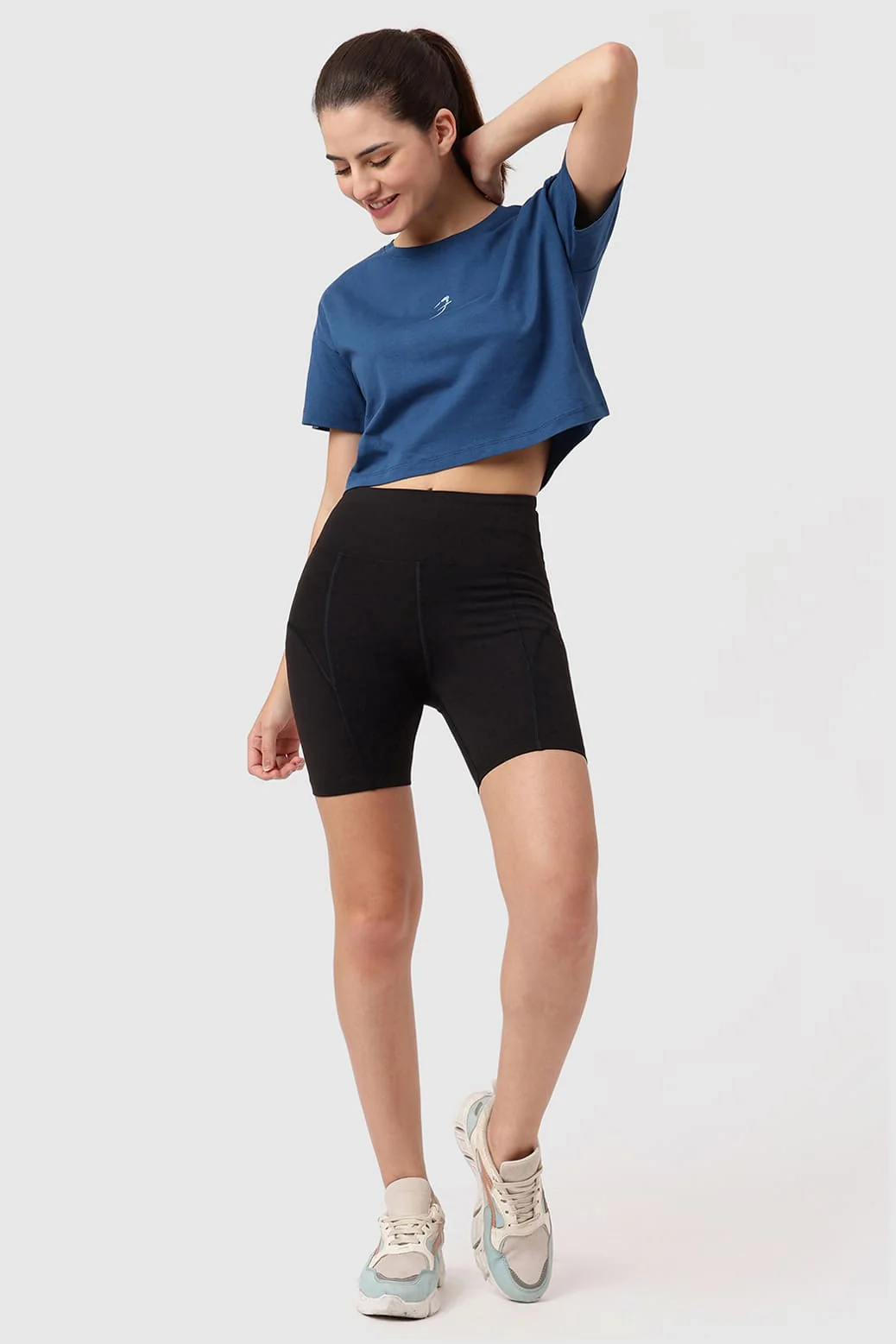 Brisk Cotton Crop Top Teal - Image 2