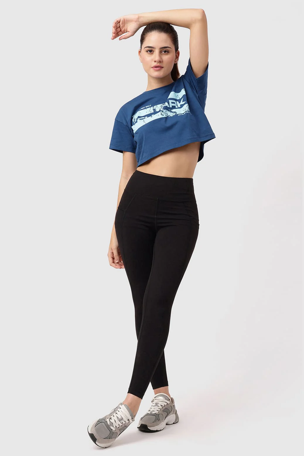 Brisk Fuaark Cotton Crop Top Teal - Image 2