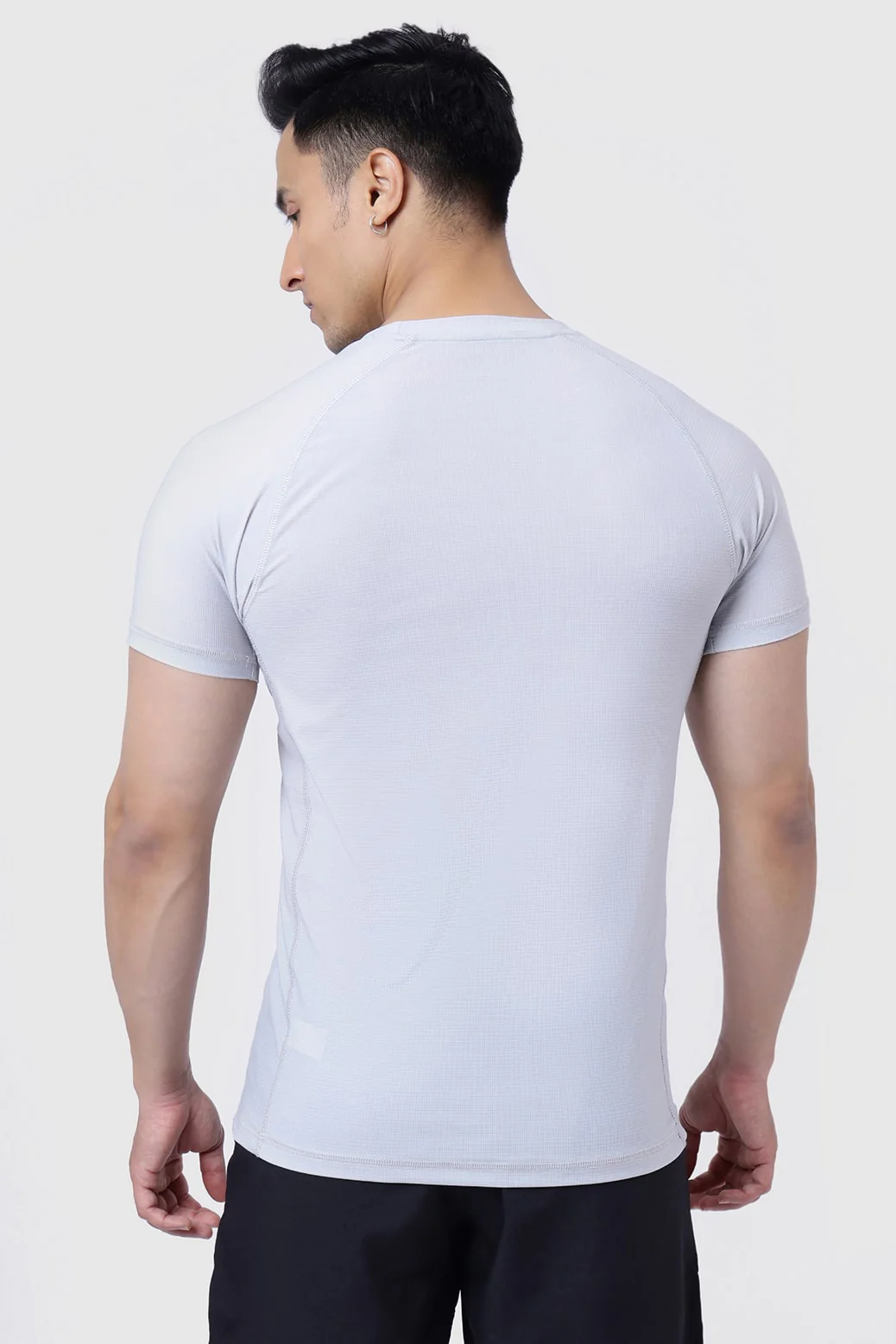 Blaze Nylon T-shirt Grey and 2 in 1 Compression Shorts Black - Image 6