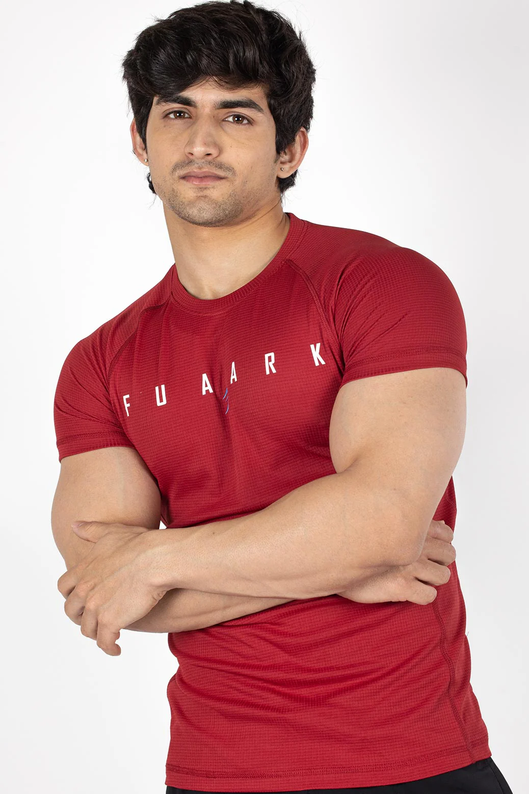 Checks T-shirt Maroon - Image 4