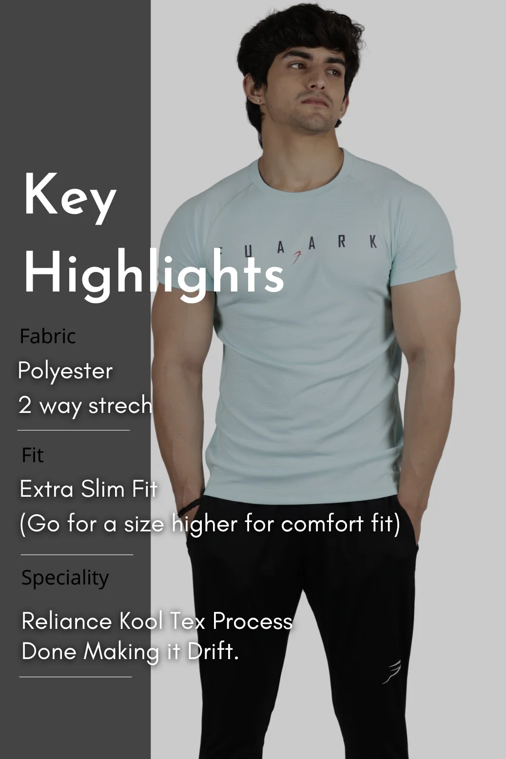 Checks T-shirt Sky Blue - Image 8