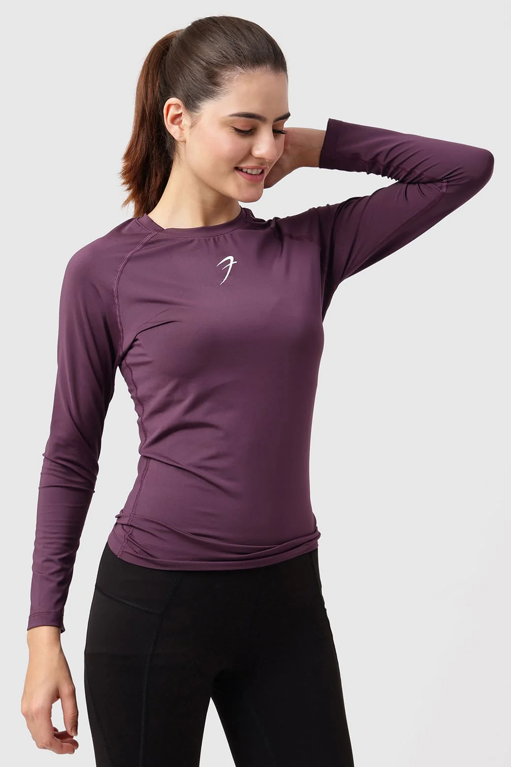 Compression Full T-shirt Plum