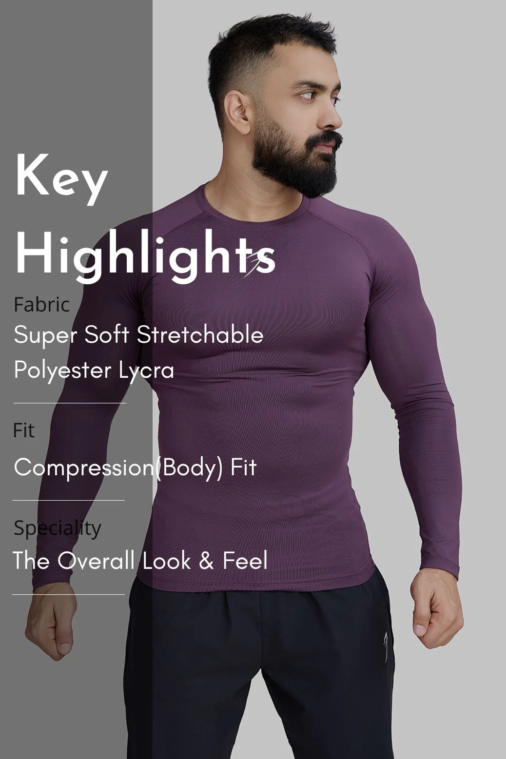 Compression Fullsleeves T-shirt Plum - Image 8