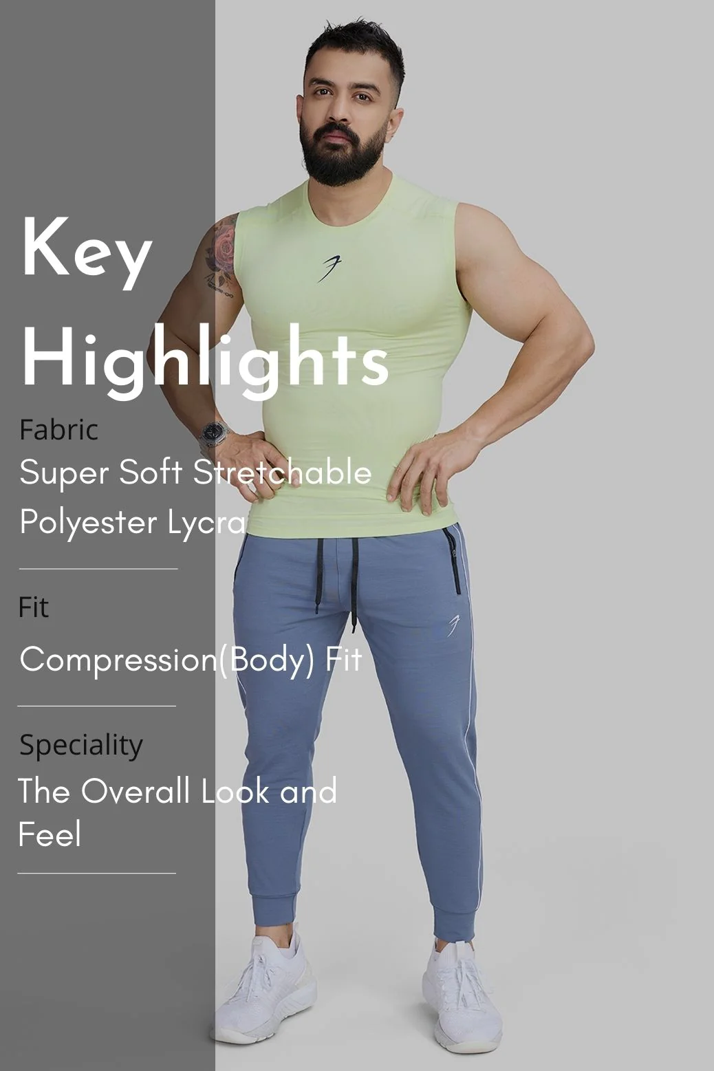 Compression Sleeveless Tank Lime - Image 8