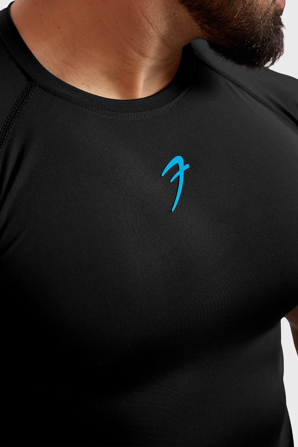 Compression T-shirt Black/ Blue Logo - Image 4