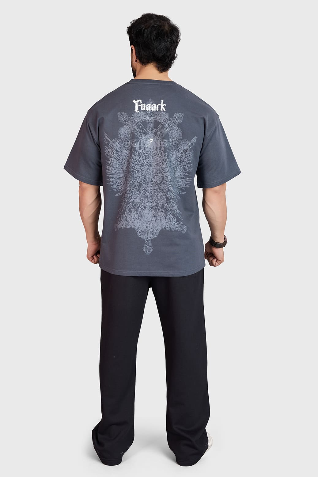 Eagle Oversized T-shirt Dark Grey - Image 6