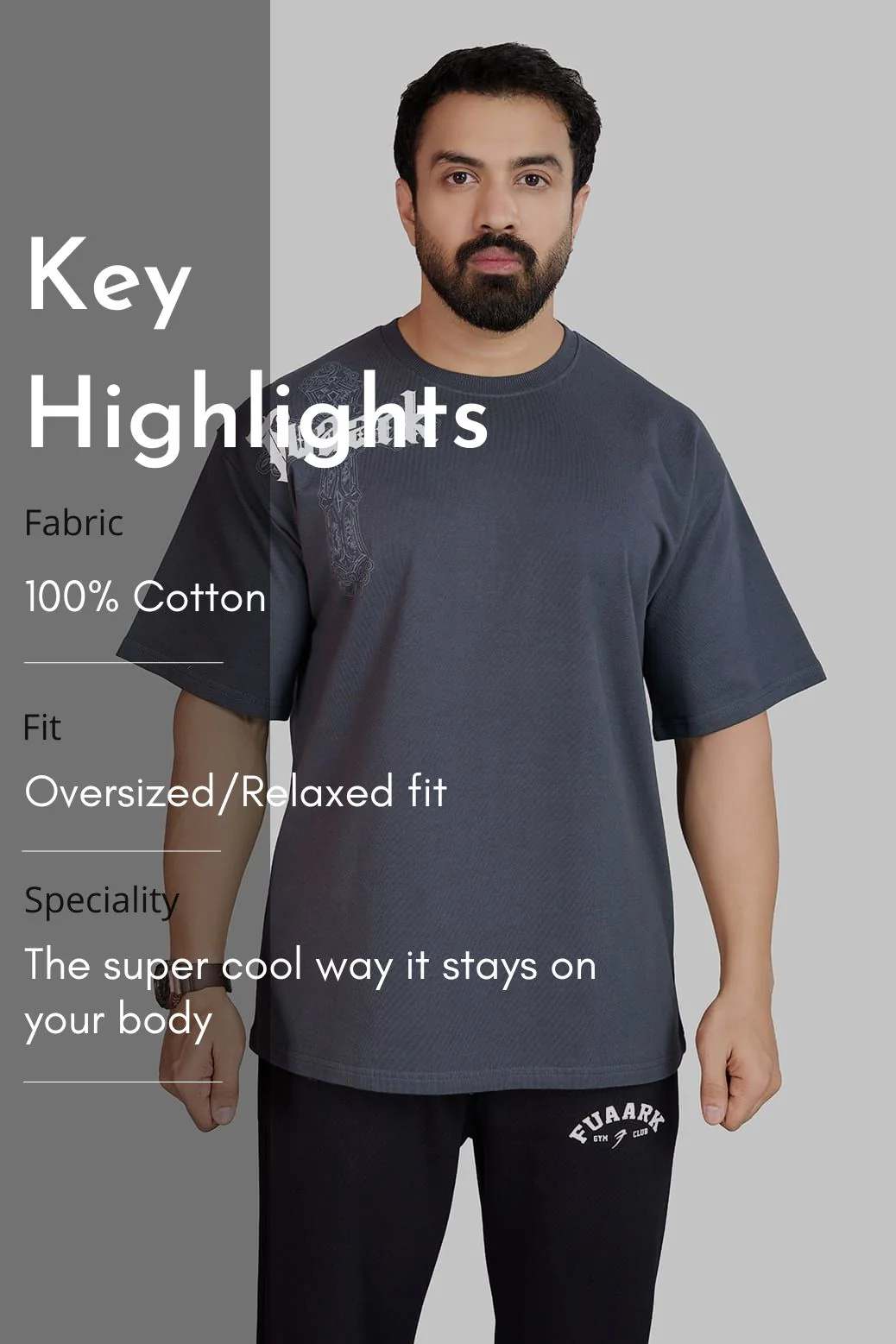 Eagle Oversized T-shirt Dark Grey - Image 7