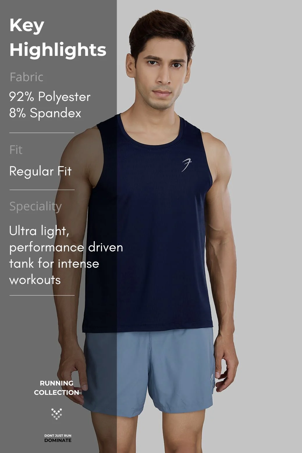 Ember Running Tank Navy - Image 7