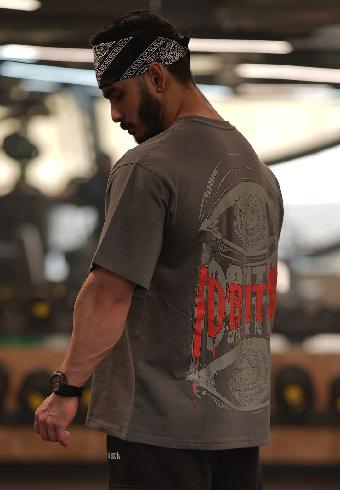 Fortitude Oversized T-shirt Dark Grey - Image 2