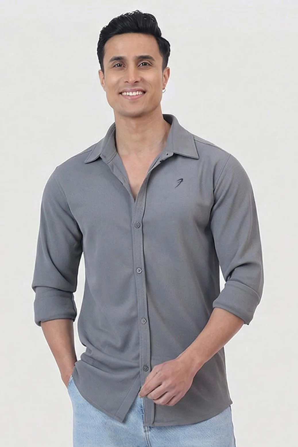 Foundation Fullsleeves Shirt Light Grey - Image 4