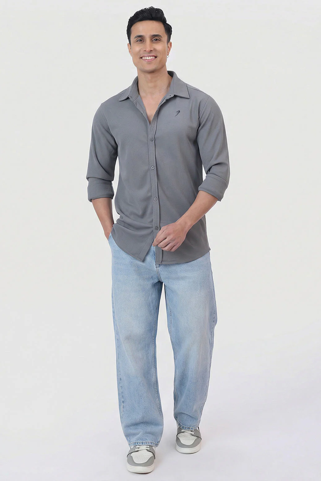Foundation Fullsleeves Shirt Light Grey - Image 6