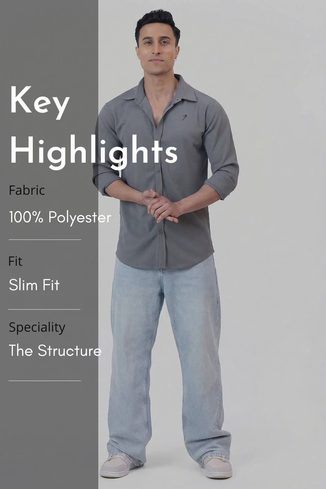 Foundation Fullsleeves Shirt Light Grey - Image 8