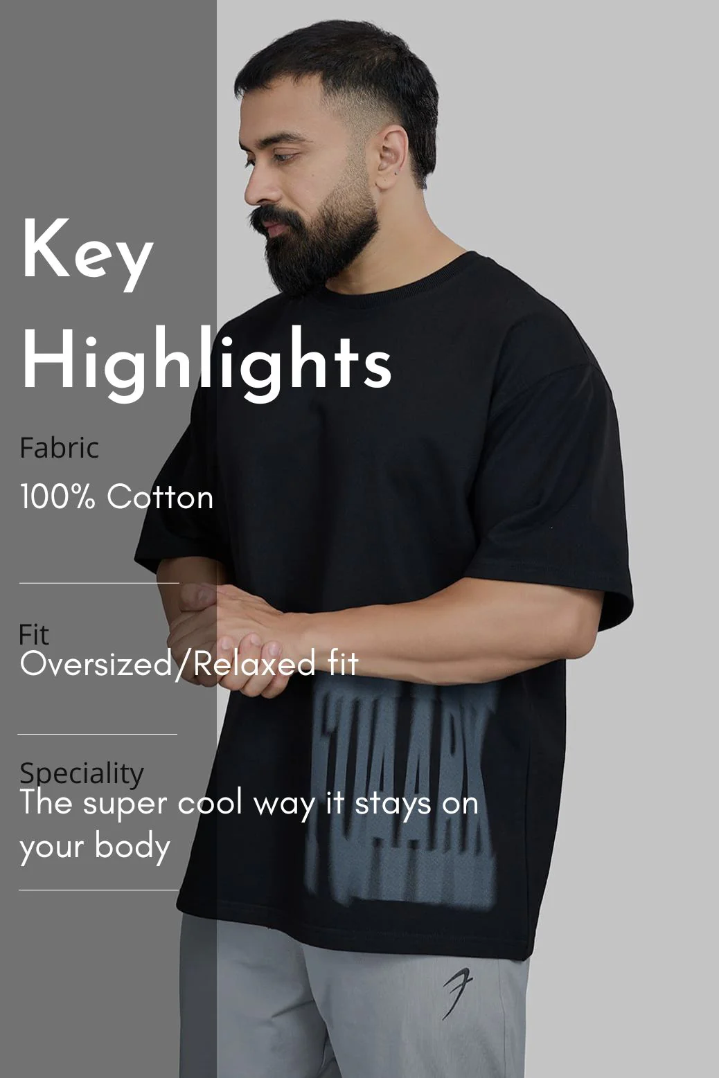 Gorilla Oversized T-shirt Black - Image 9