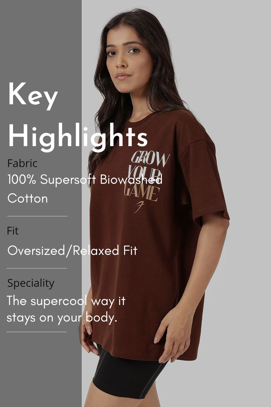 Grow Oversized T-shirts Coffee - Image 9