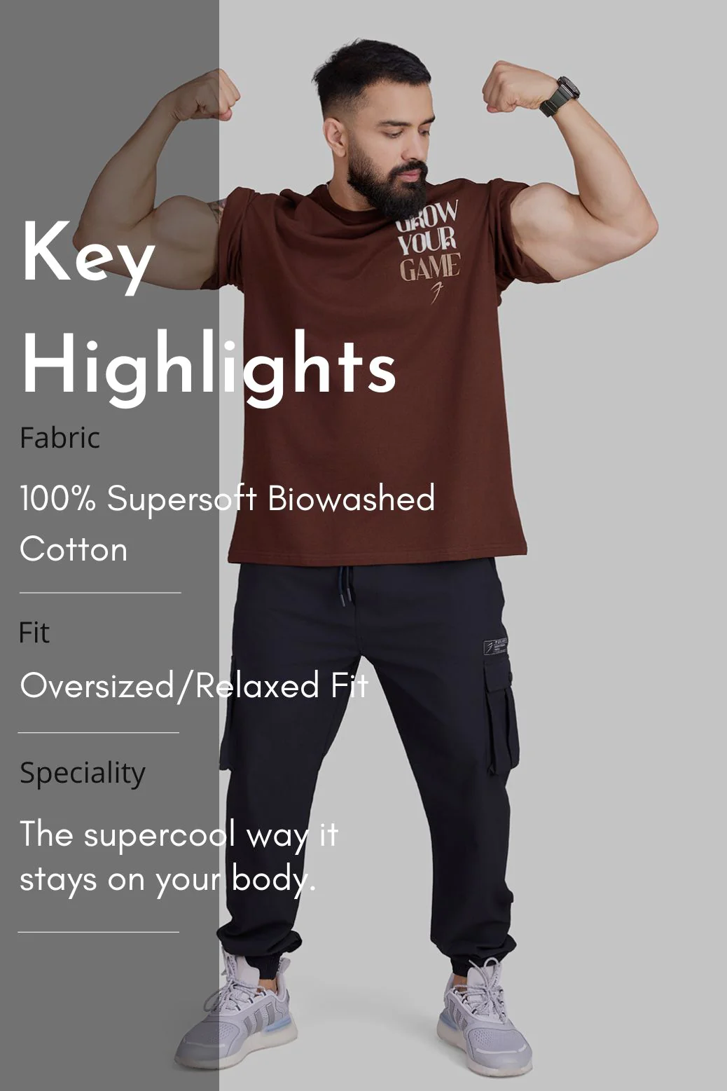 Grow Oversized T-shirts Coffee - Image 9