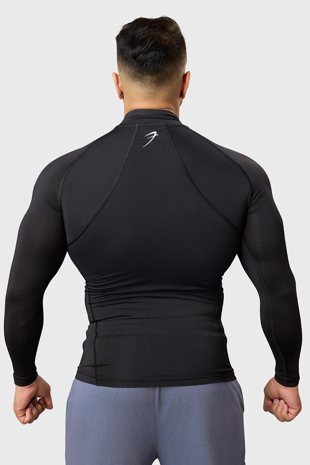 High Neck Compression Full Sleeves T-shirt Black - Image 7