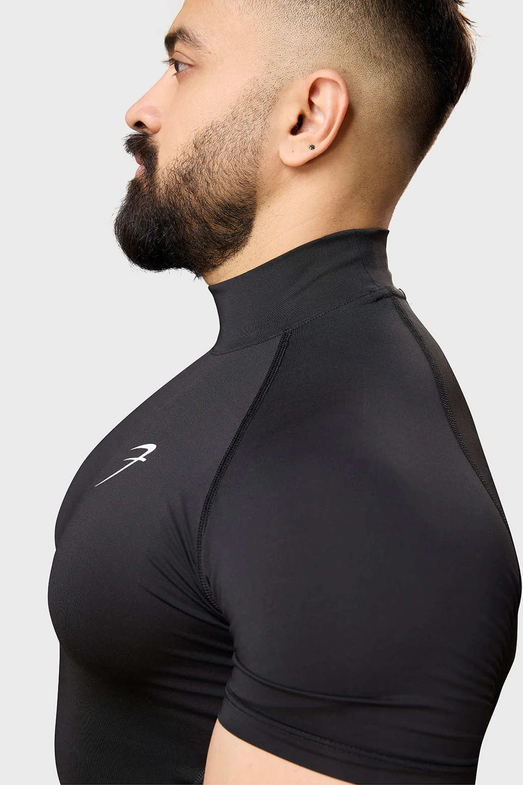 High Neck Compression T-shirt Black - Image 3