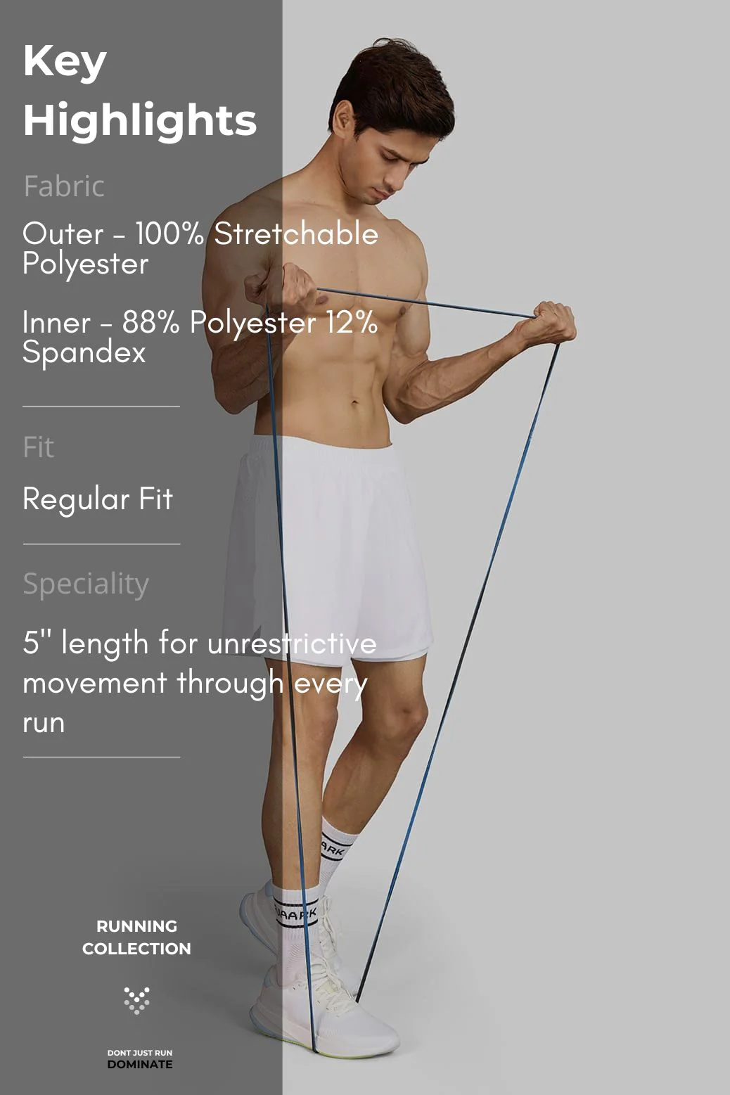 Hyper 5" Running Short White - Image 7