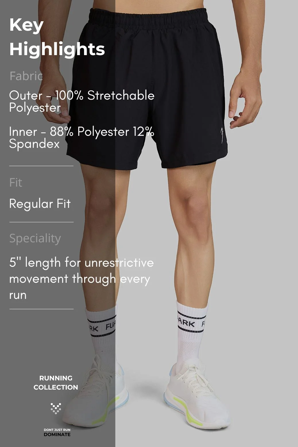 Hyper 5" Running Shorts Black - Image 7