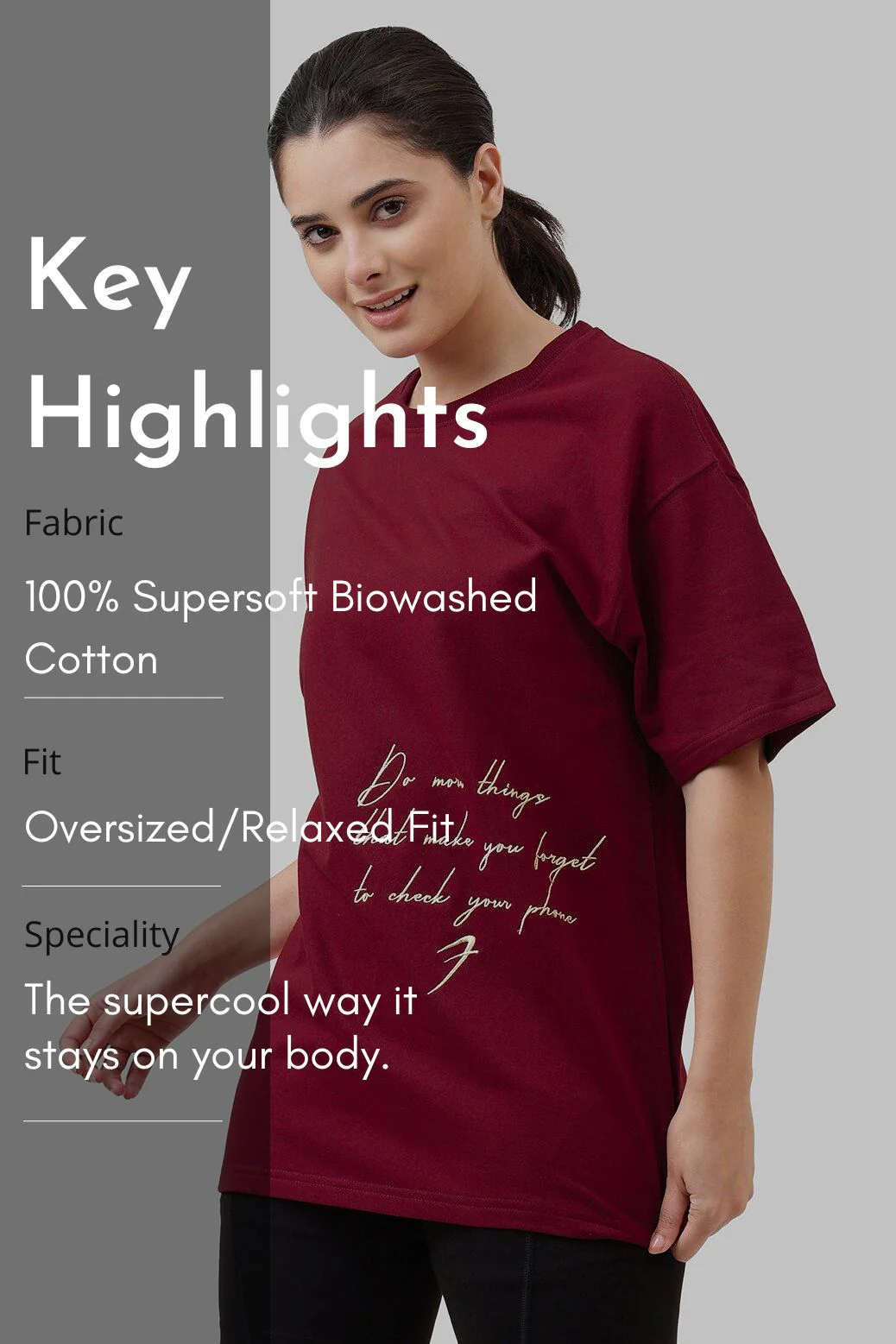 Inspiration Oversized T-shirt Maroon - Image 7