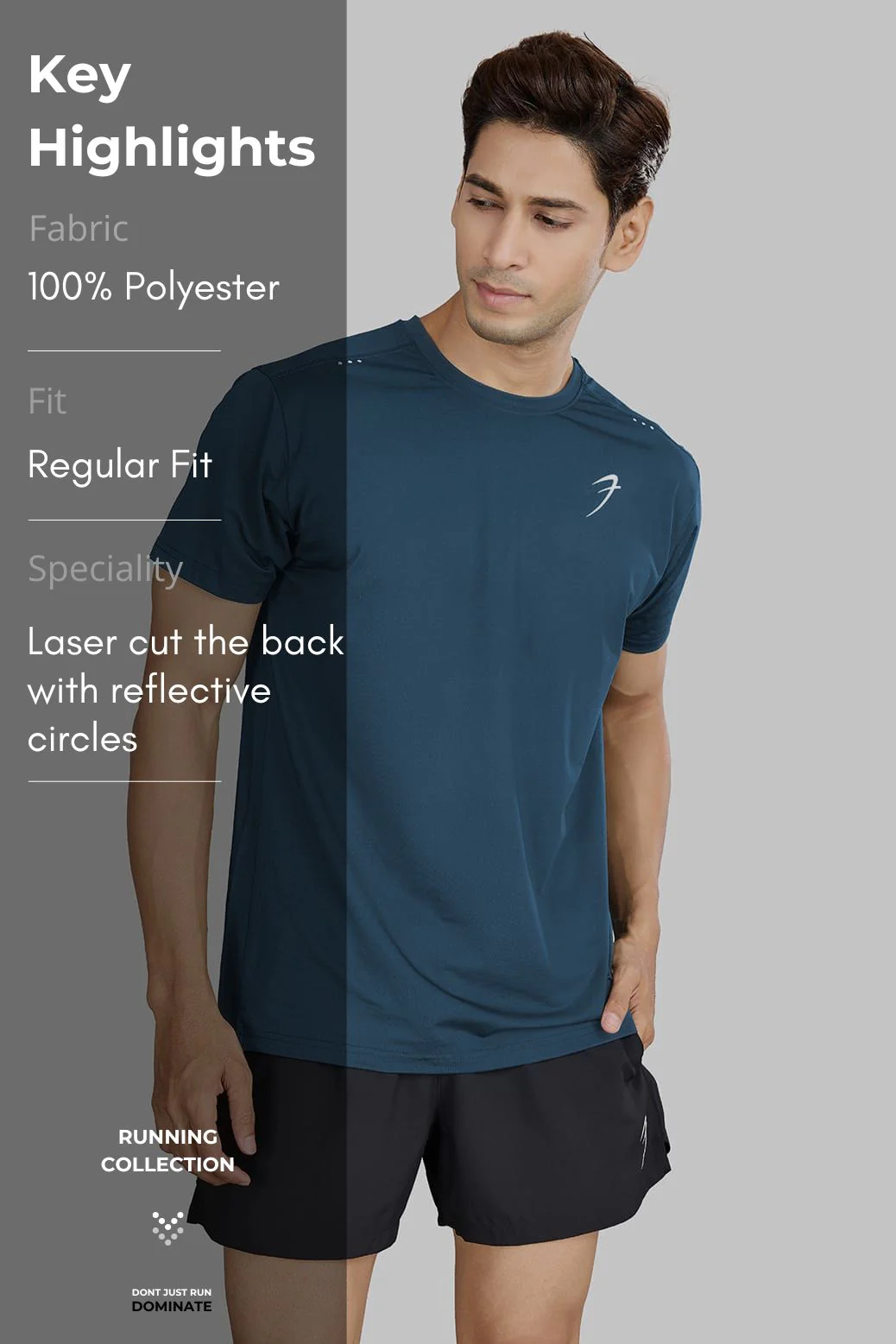 Laser Cut Running T-shirt Orion Blue - Image 7