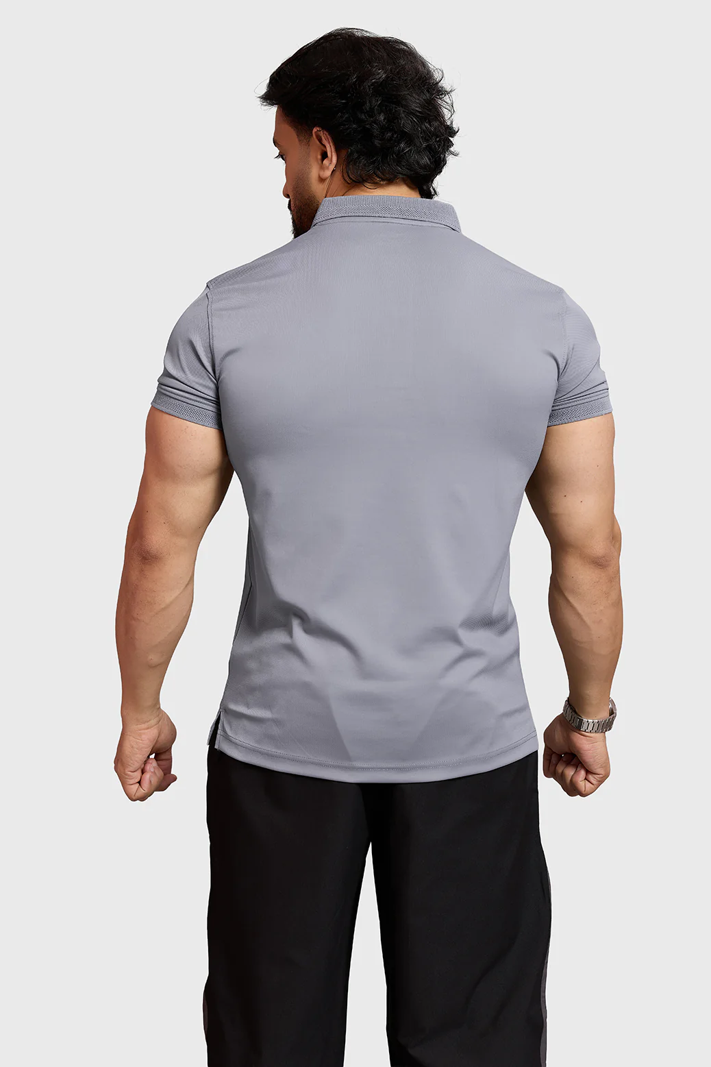 Obsidian Polo T-shirt Light Grey - Image 5