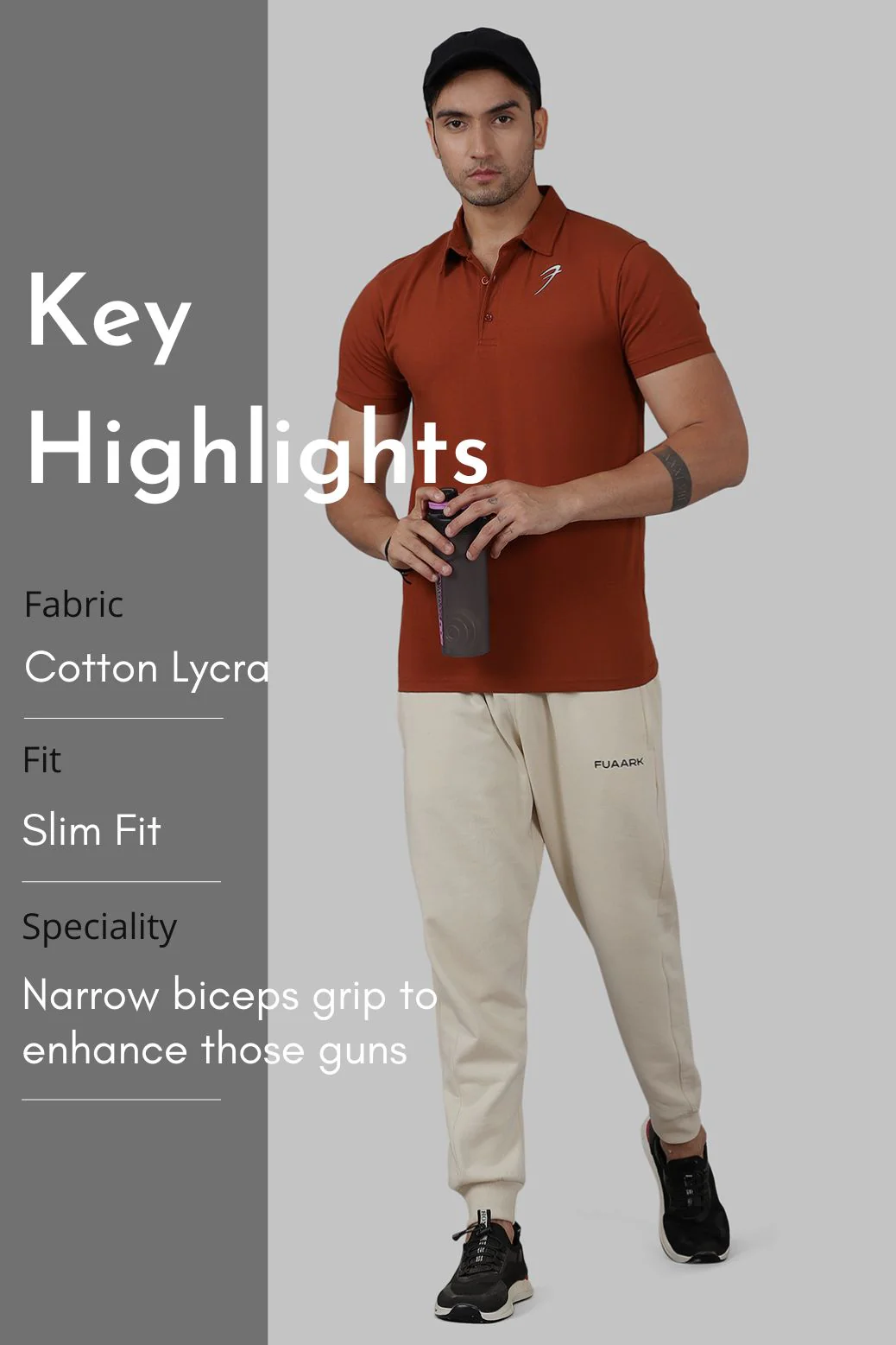 Polo T-shirt Salsa Brown - Image 5