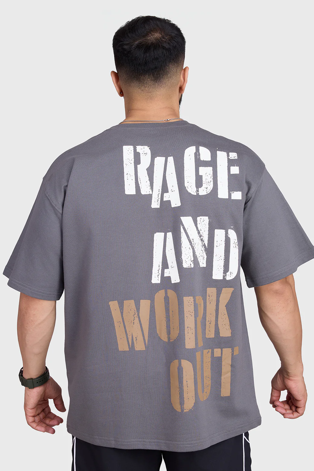 Rage Oversized T-shirts Charcoal - Image 2