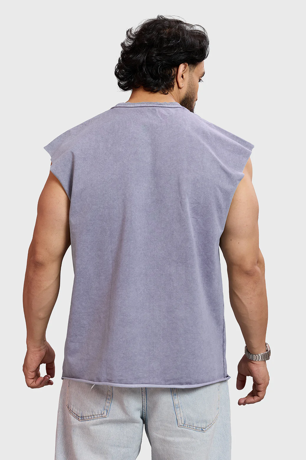 Restricted Washed Capsleeve Tank Light Grey - Image 5