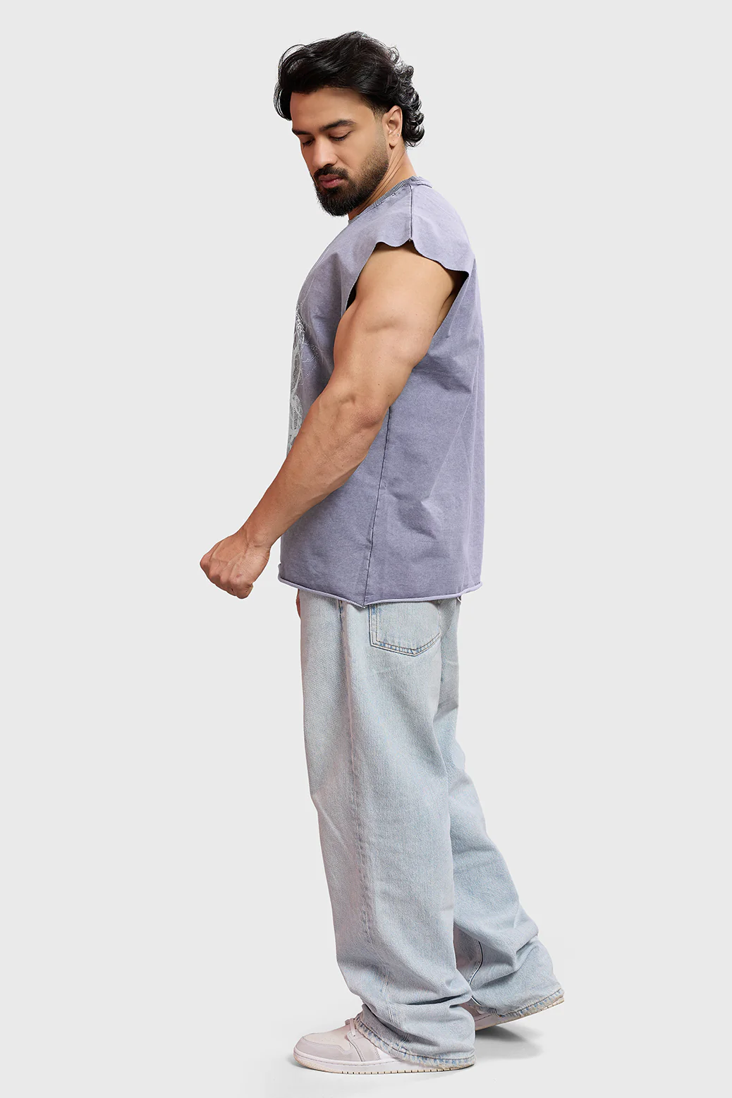 Restricted Washed Capsleeve Tank Light Grey - Image 6