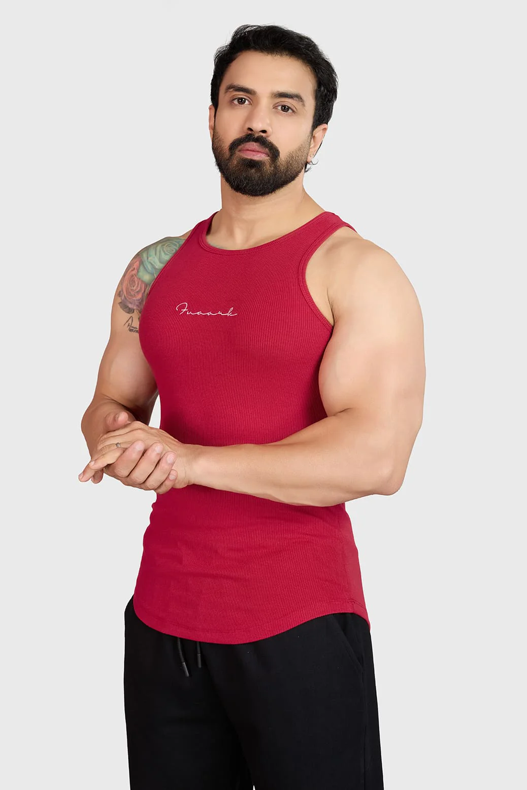 Ribbed Tank Red - Image 2