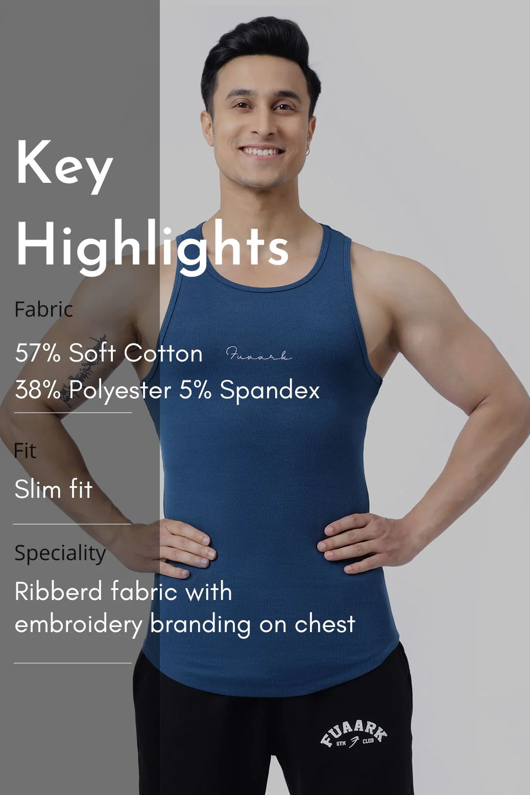 Ribbed Tank Teal - Image 7