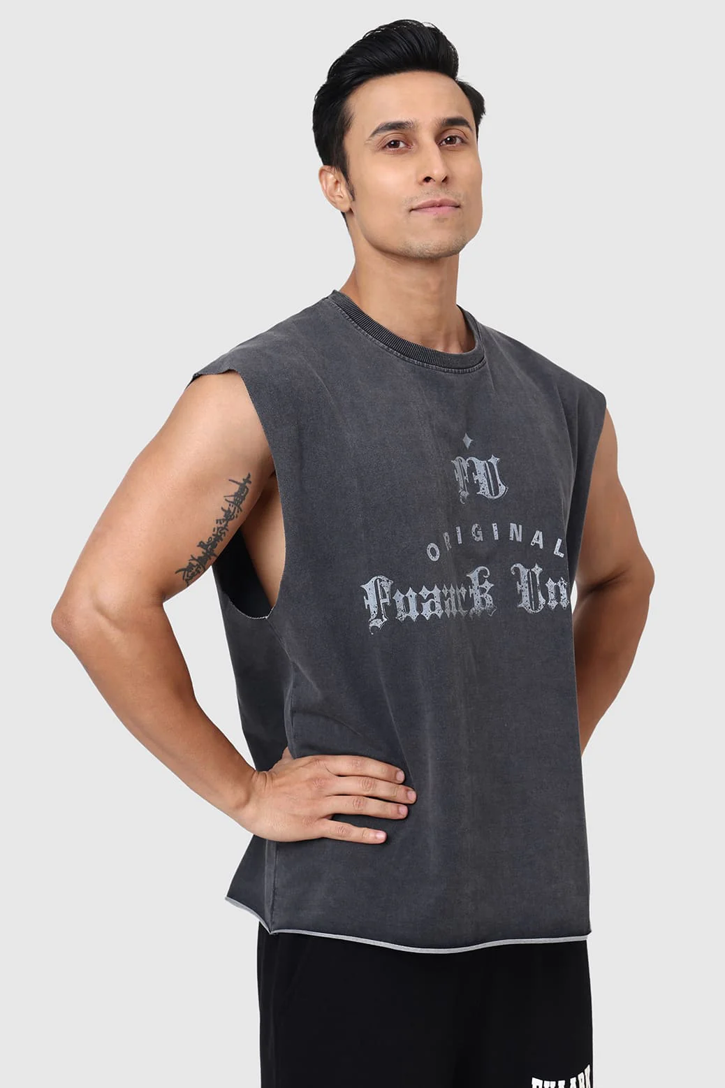 Shadow Washed Capsleeves Tank Dark Grey - Image 6