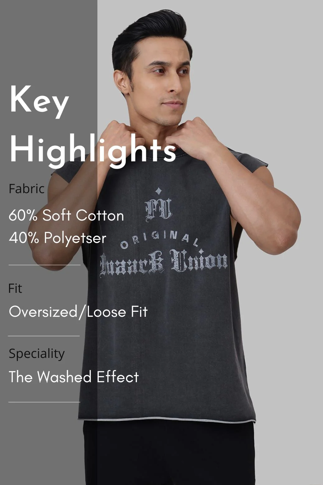 Shadow Washed Capsleeves Tank Dark Grey - Image 8