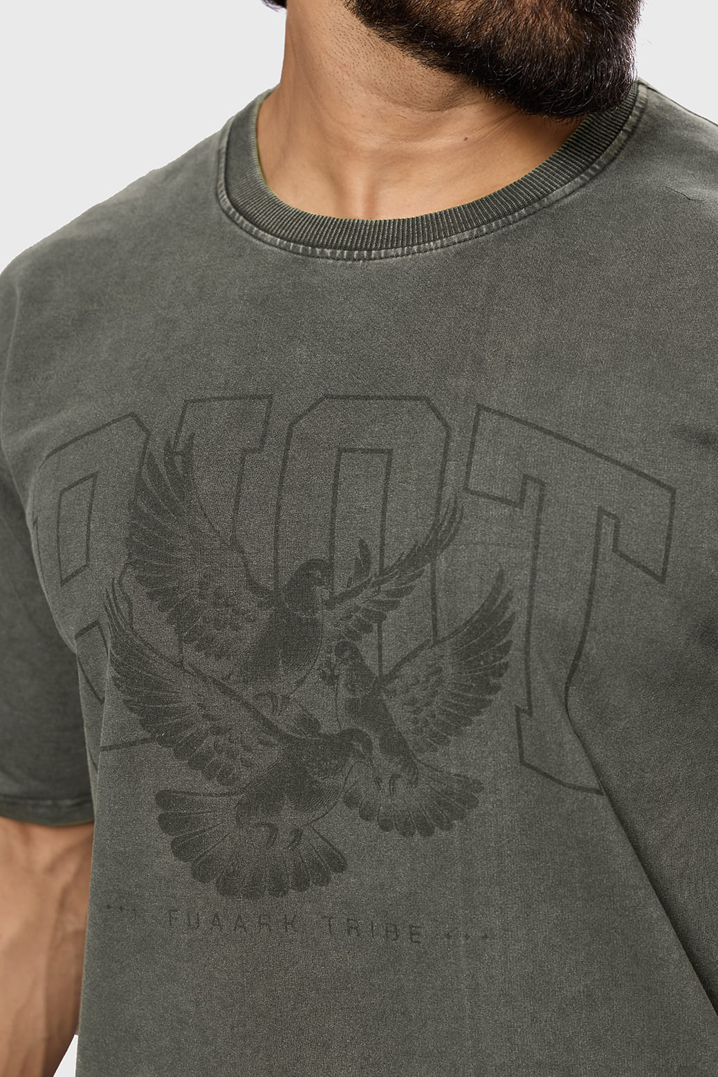 Shadow Washed Oversized T-shirt Olive - Image 3