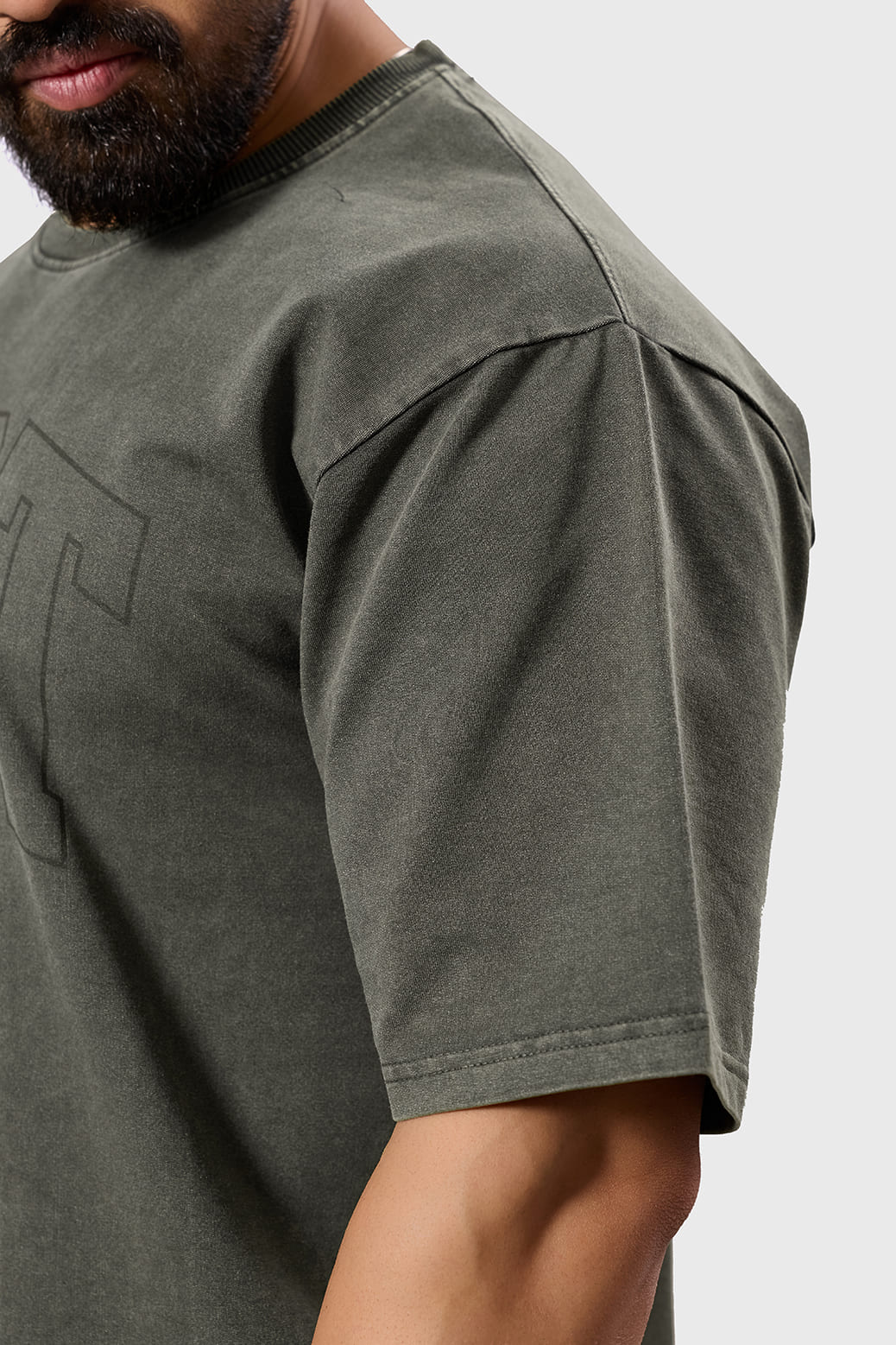Shadow Washed Oversized T-shirt Olive - Image 4