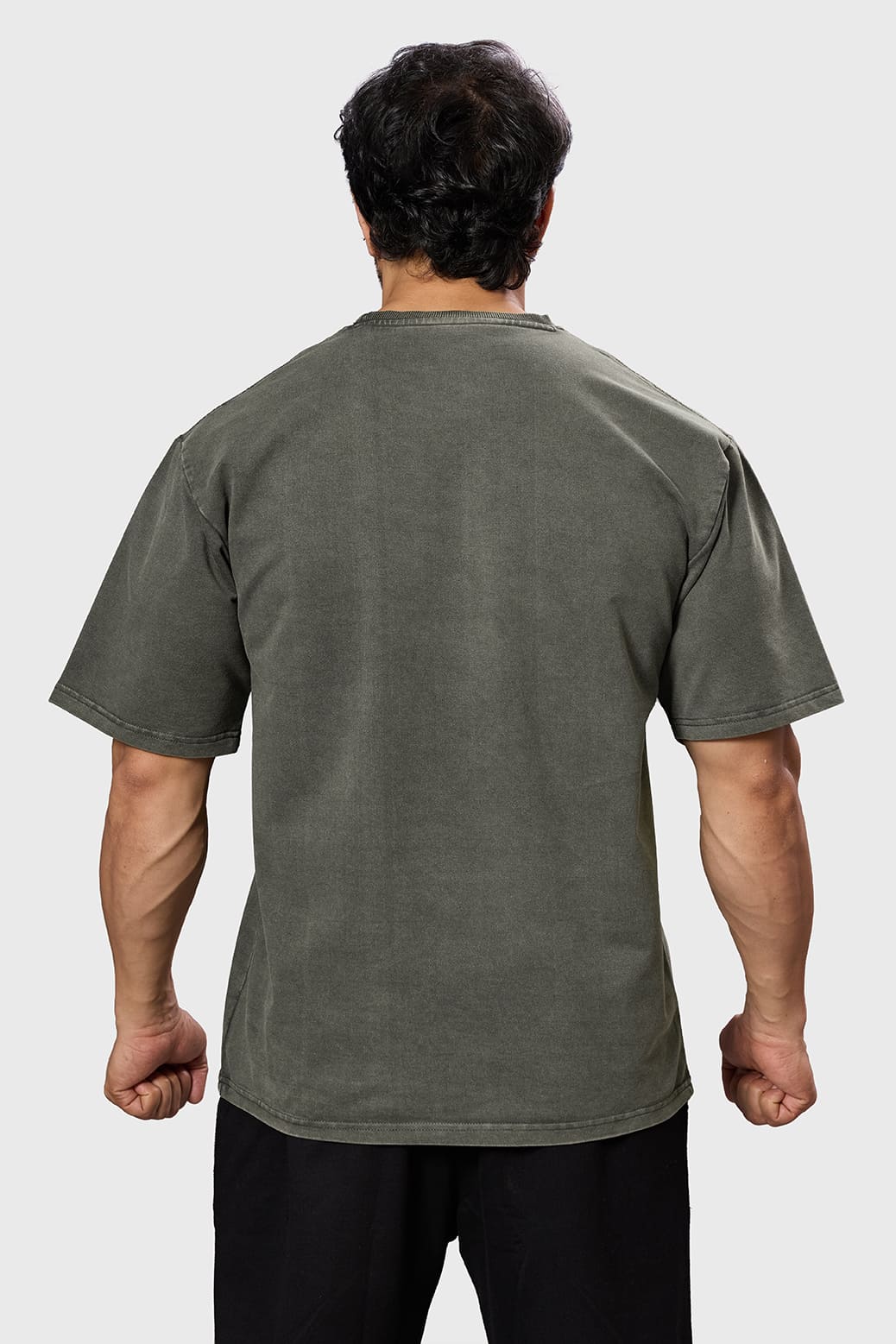 Shadow Washed Oversized T-shirt Olive - Image 7