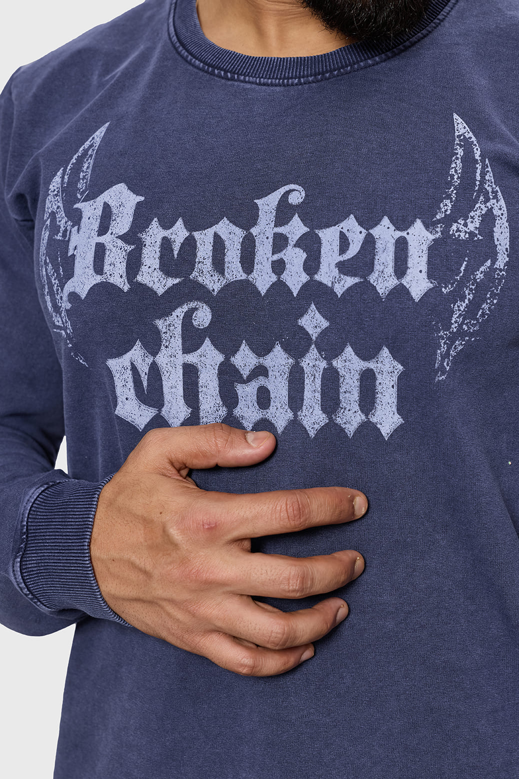 Shadow Washed Sweatshirt Navy - Image 3