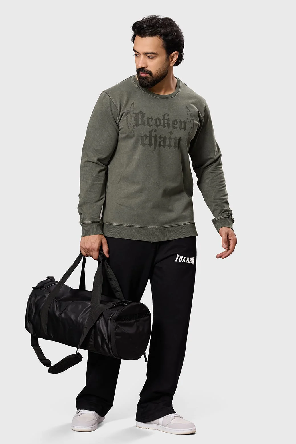 Shadow Washed Sweatshirt Olive - Image 2