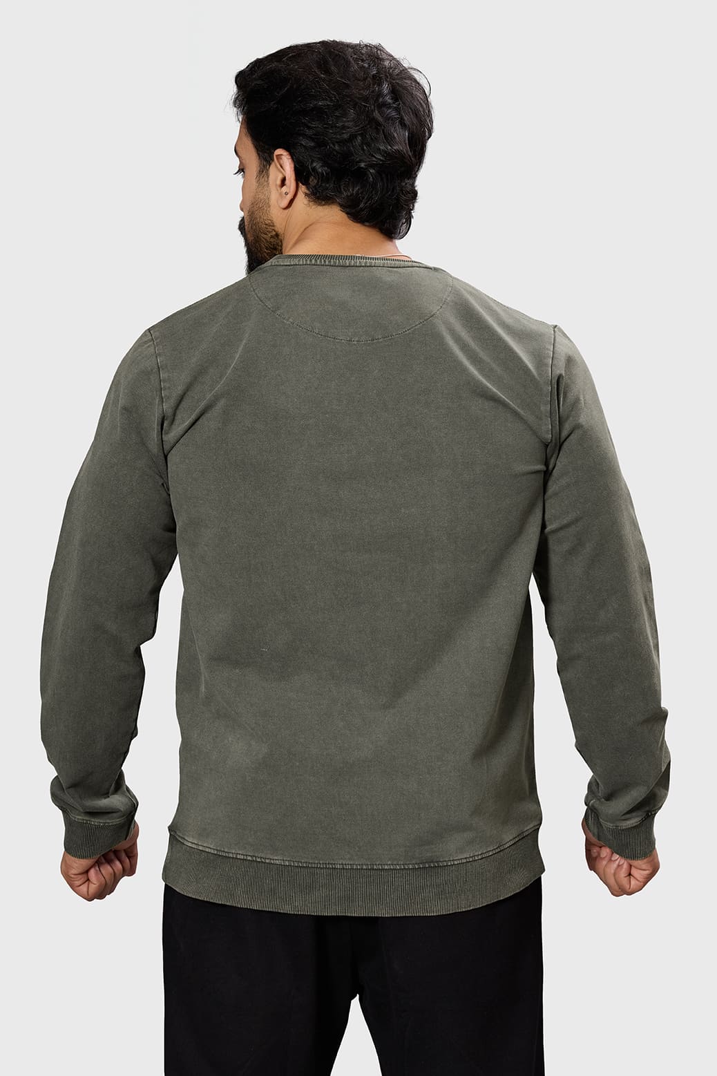 Shadow Washed Sweatshirt Olive - Image 6